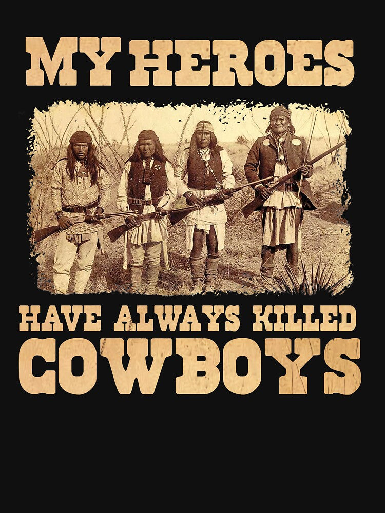 My Heroes Have Always Killed Cowboys Retro Style Graphic Novelty Simple Short Sleeve T-Shirt Gift for Men Women Top Men's Cotton T-Shirt Unisex T-Shirt by CharlesFurlow