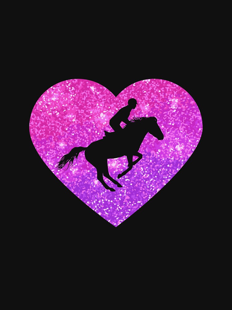 Cute Show Jumping Horse Heart Gift For Girls Teens And Women Long Sleeve T-Shirt by ryannokune