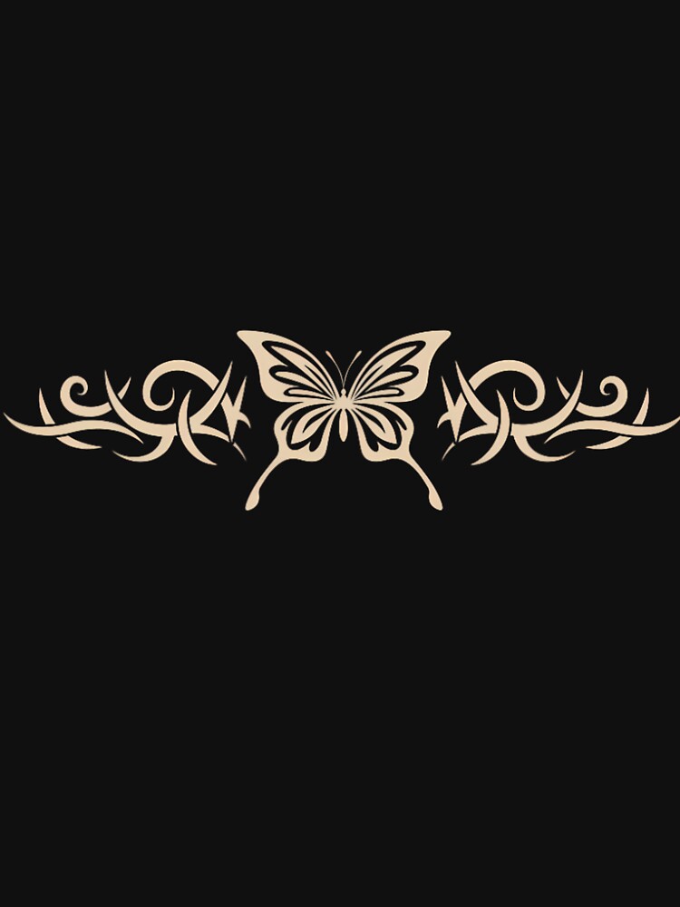 Brown Butterfly Tattoo Fairycore Dark Grunge y2k Aesthetic Short Sleeve by krvusseh98