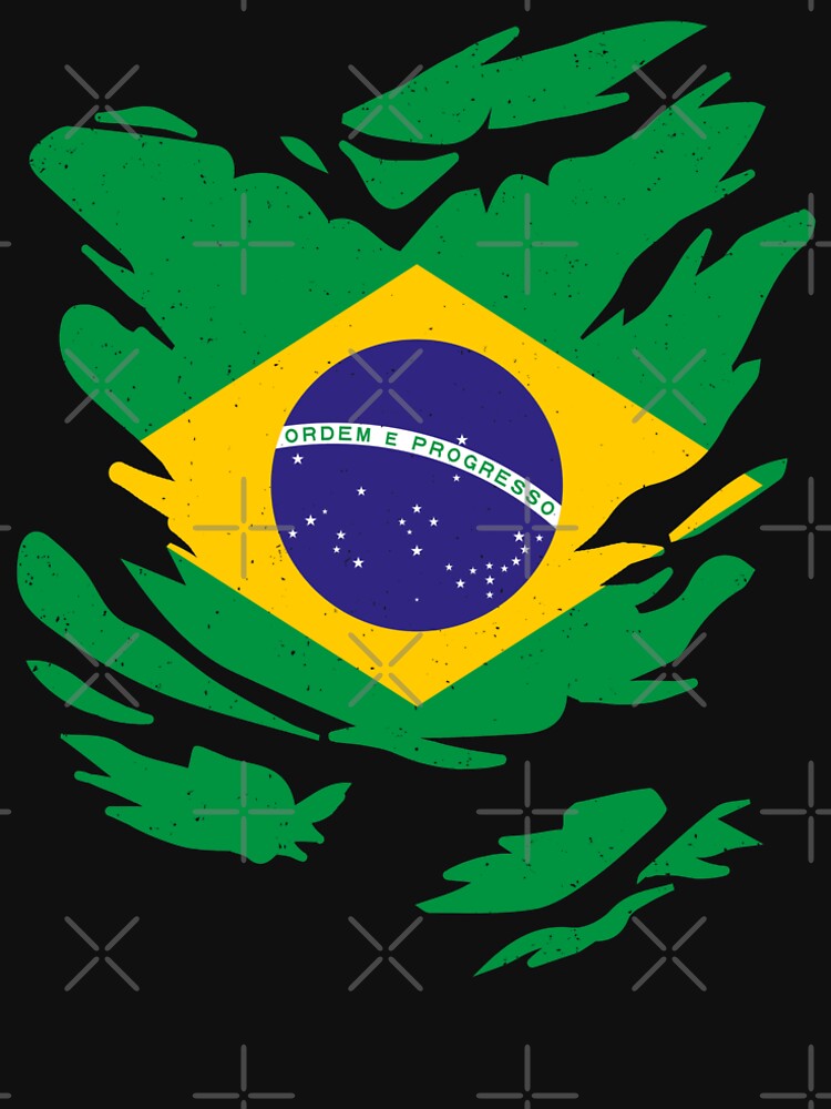RIPPED SHIRT FLAG INSIDE - BRAZIL - Fans and Teams for Men and Women T-shirt by wallsandpatts