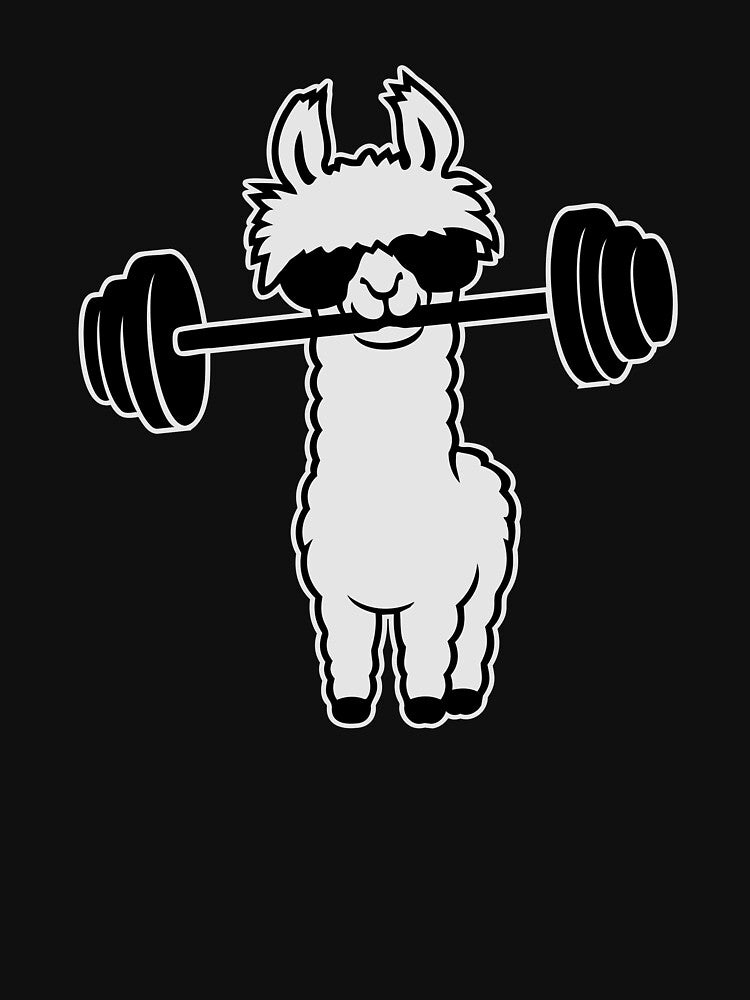 Cool Llama Weightlifter Barbell Sunglasses Gym Funny by shirt-o-mat