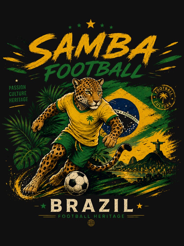Brazil Samba Football Heritage Jaguar | Culture Atlas Soccer Fan Design by Culture Atlas