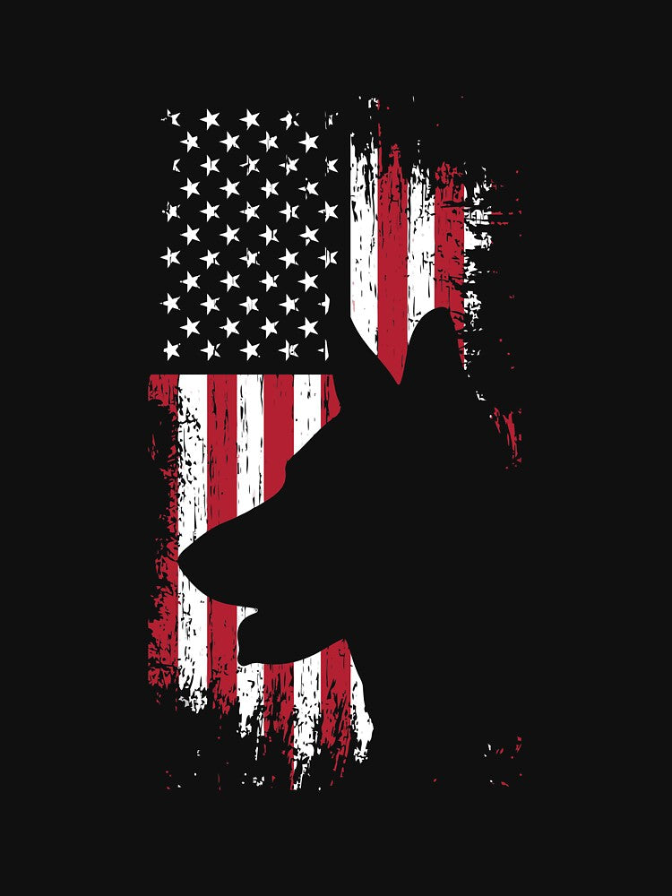 German Shepherd American Flag Shirt USA Patriotic Dog Gift Long Sleeve T-Shirt by hinettiker