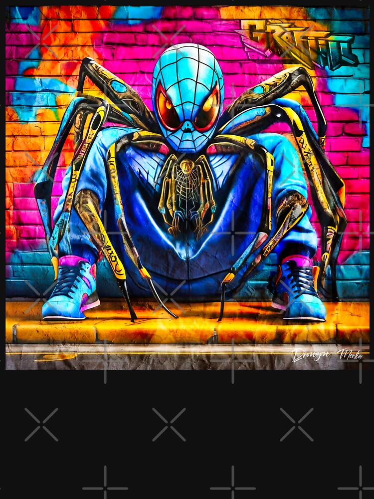 Urban graffiti street art Spider by Drone-tees