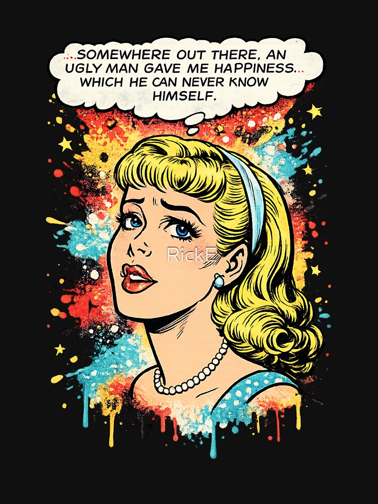 Pop Art Vintage Comic Woman Sad Love Quote for Retro Aesthetic Fans by RickE