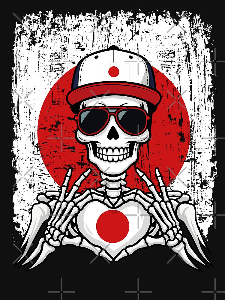 Japan Pride Skeleton Art Tee by Colorful Designs