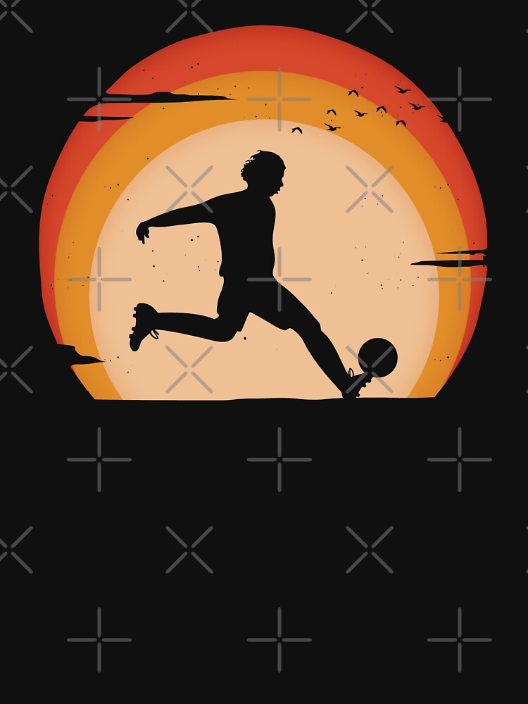 Vintage Soccer Player Sunset by SHIRTOVERLORD