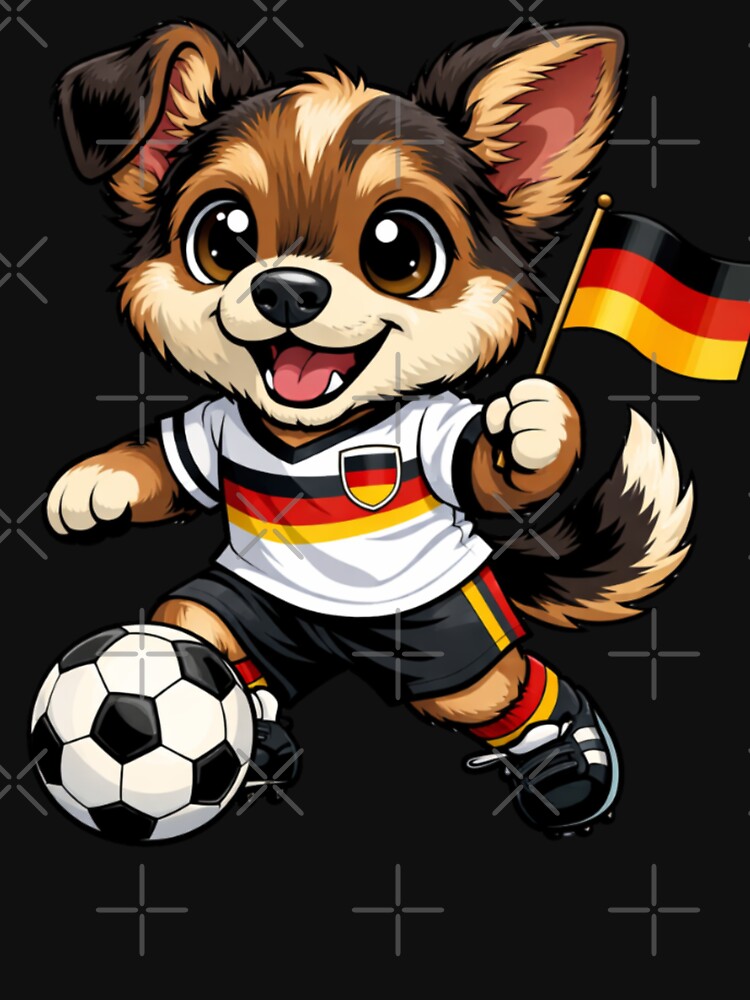 Cute German Soccer Dog Puppy Deutschland Flag by Tsugraf Designs