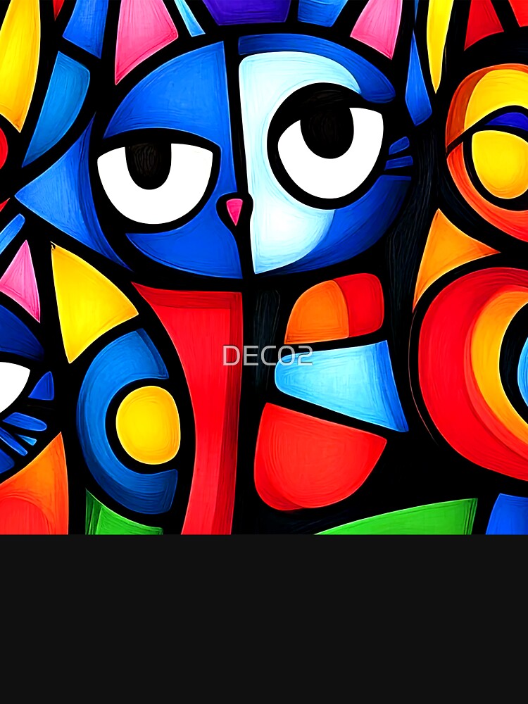 Pop Art Colorful Cat Fantasy Design Abstract Art by DEC02