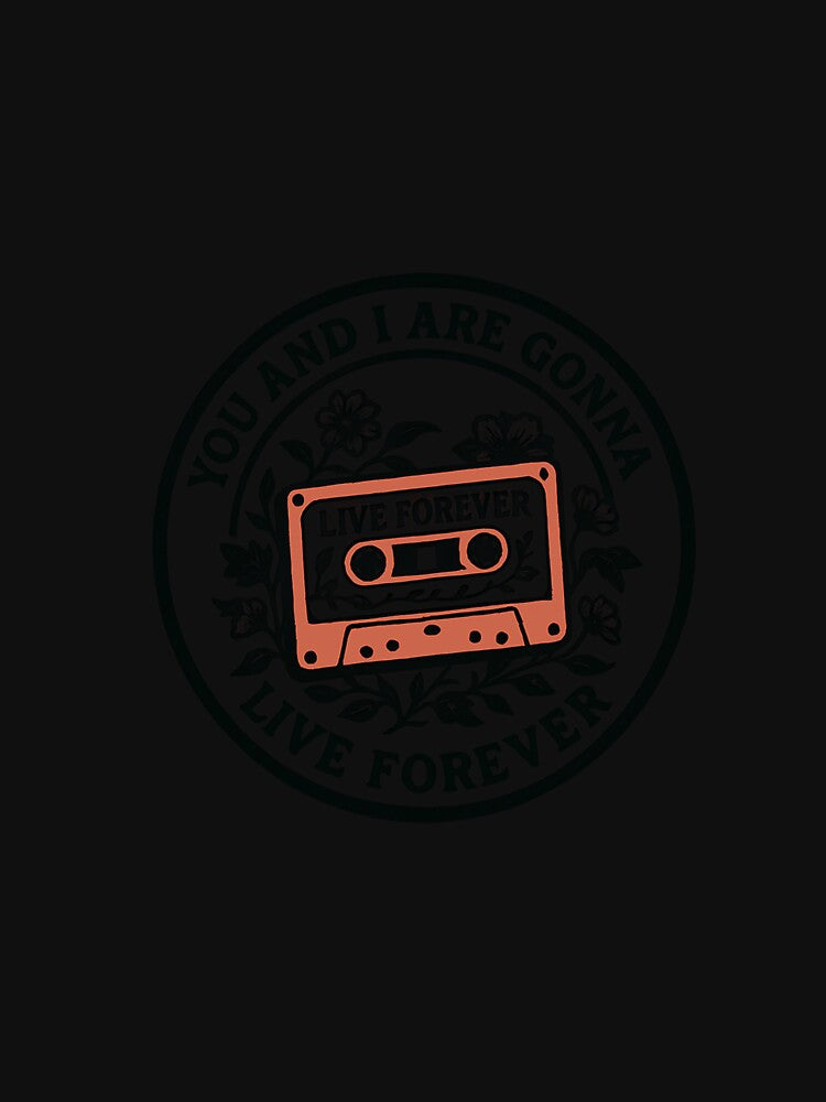 Live Forever - Oasis-Themed Cassette Tape And Floral Design by mayembelke