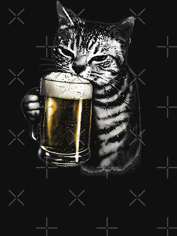 Funny Cat Beer Vintage 90s, Funny Cats Meme by AnxiousBunArt