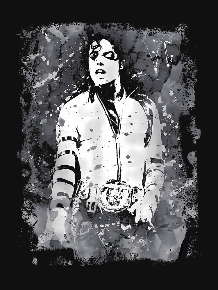 Michael Jackson Bad World Tour 1988 Black And White Splatter by NADEEMMT2