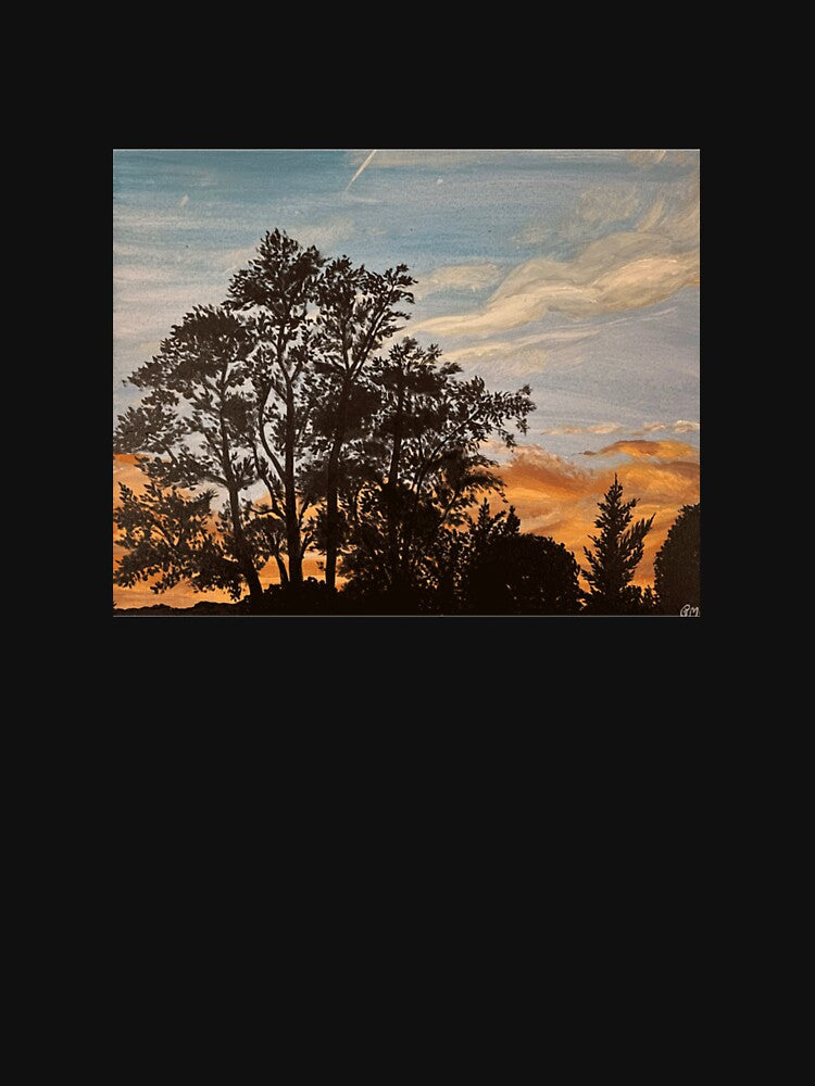 Sunset Tree Line Painting Premium by SilvanaBartheld
