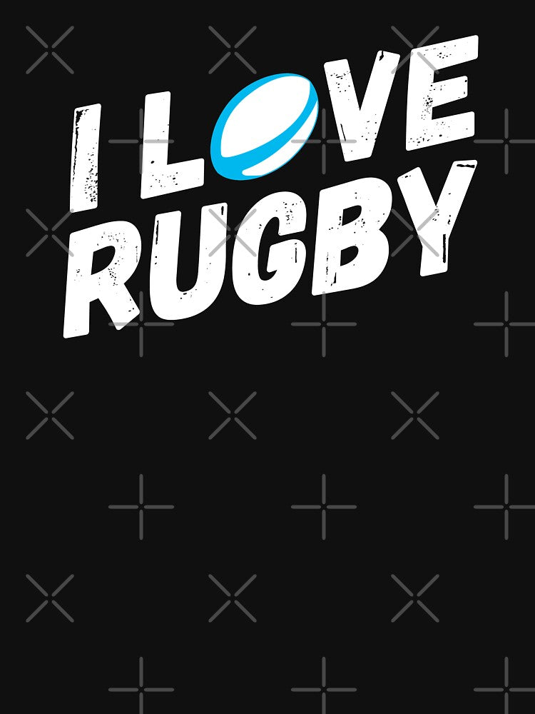 I LOVE RUGBY - Black by gemgemshop
