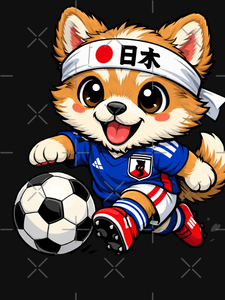 Cute Shiba Inu Soccer Player Japan Fan Dog by Tsugraf Designs