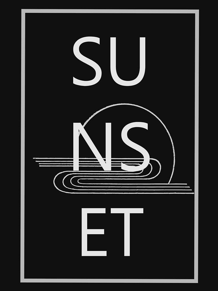 Minimalist Sunset Block Word Tshirt by LZenDesigns