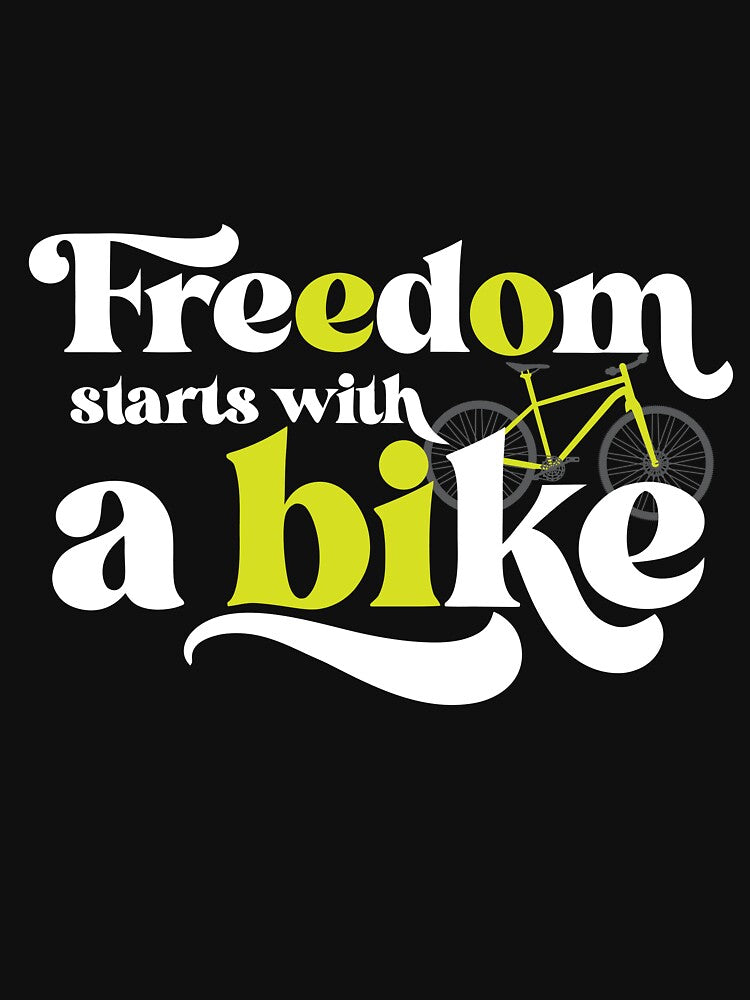 Freedom Starts With A Bike - Minimalist Retro Cycling Quote by ChainPower