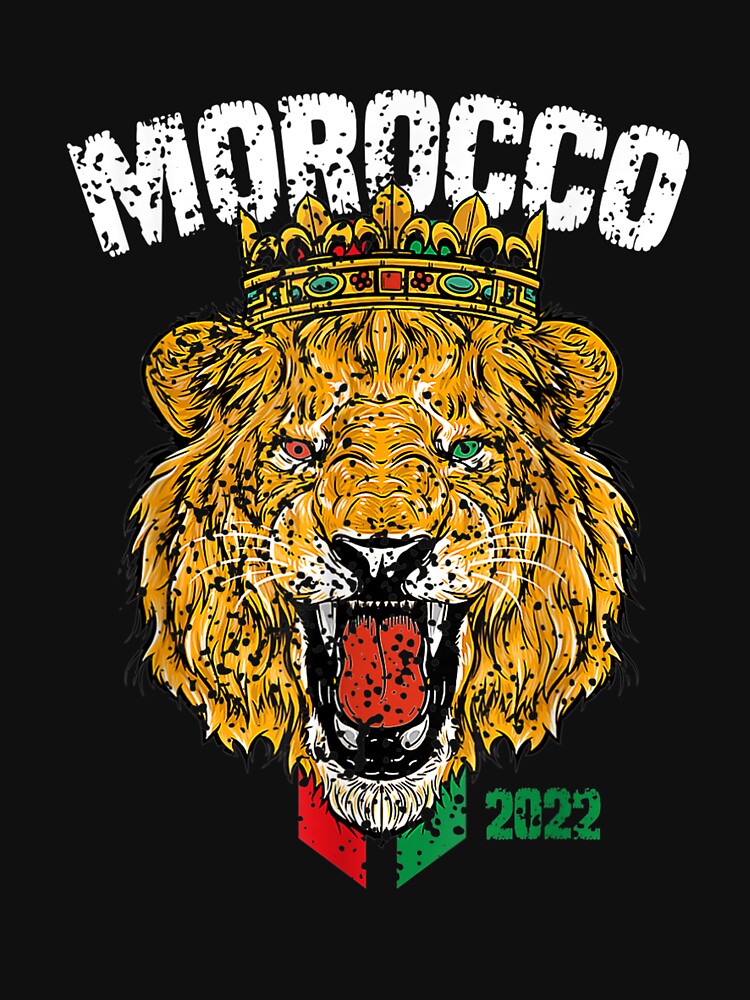 Morocco Lion Flag Sport Soccer Football Proud T-Shirt by Bobby-Bancel