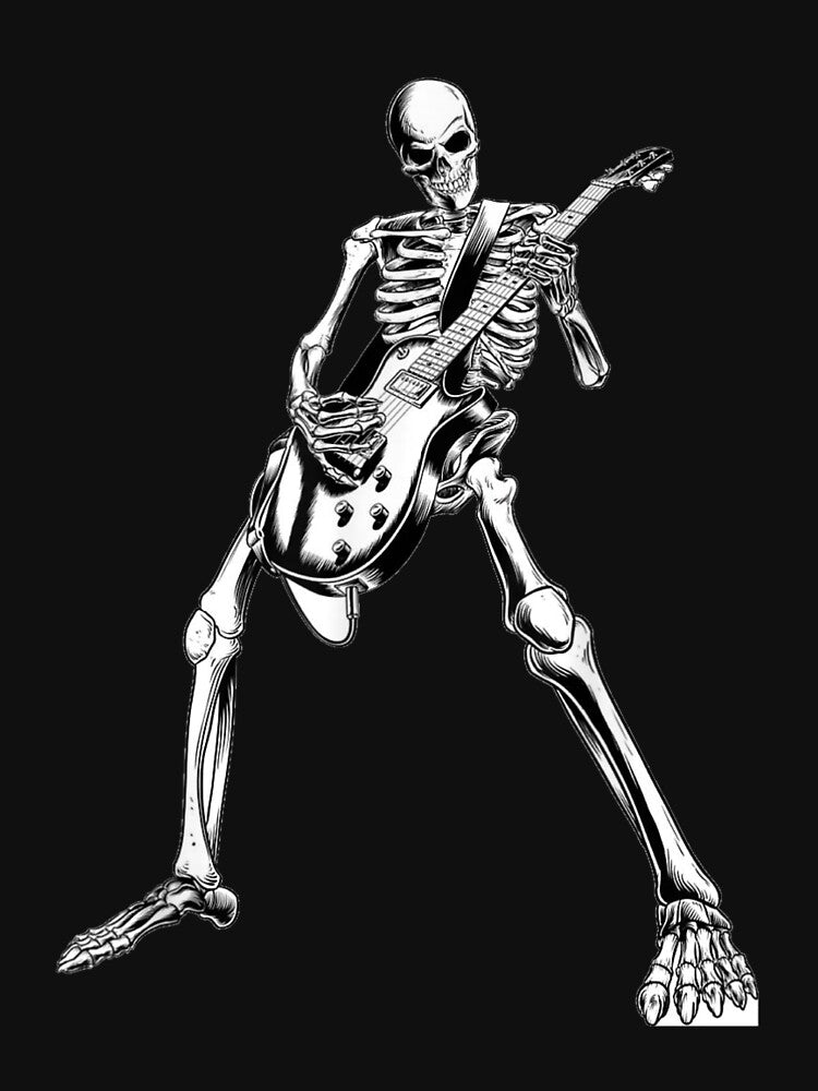 skeleton playing guitar electric Acoustic Classical by bluechic89