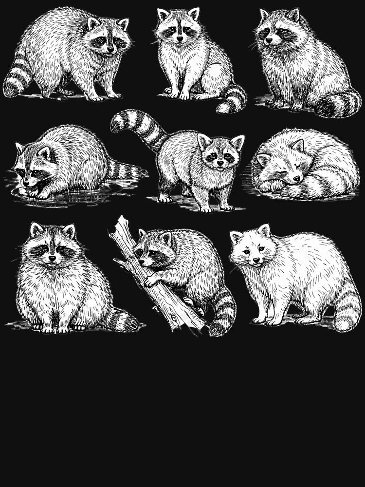 Cats 90s Vintage Tattoo Style Raccoon Lovers Gift by faridman