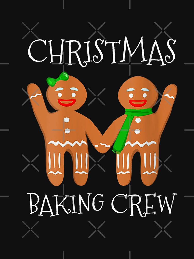 Womens Christmas Baking Crew - Funny Vintage Xmas Gingerbread Man V-Neck T-Shirt by BehmeJenell