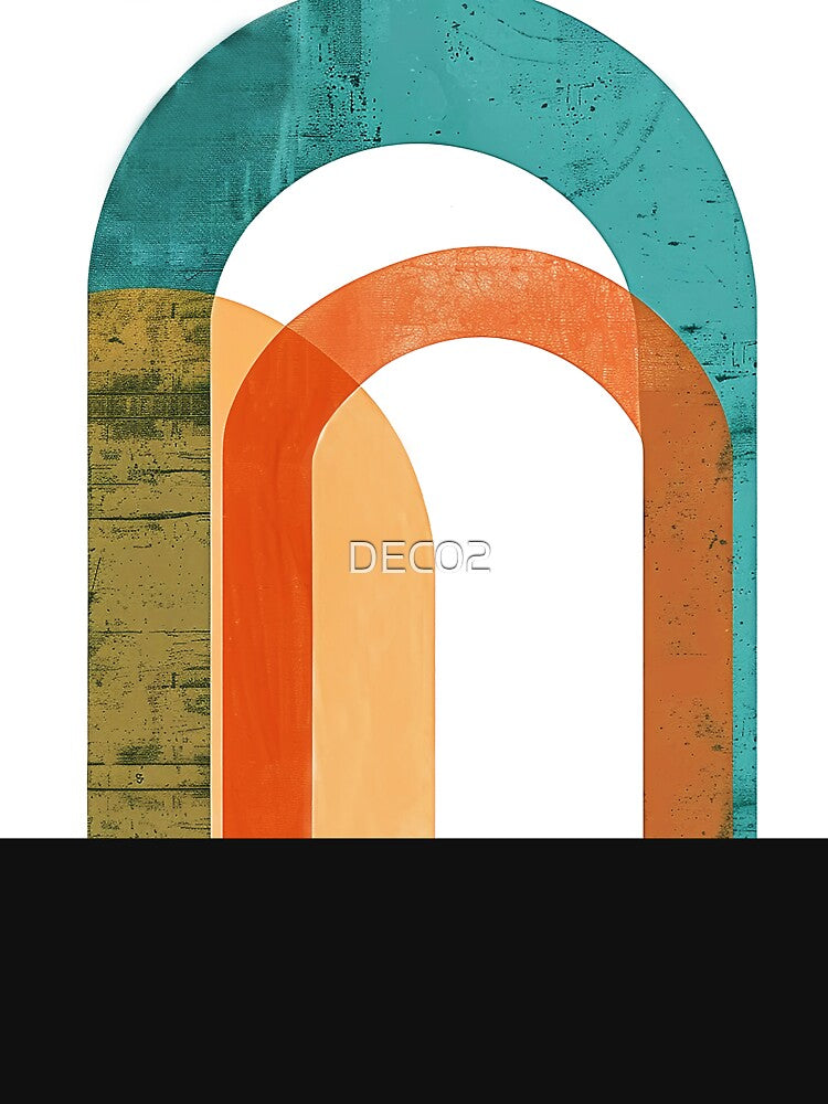 Boho Teal-Green, Orange, And Yellow Designs Abstract by DEC02