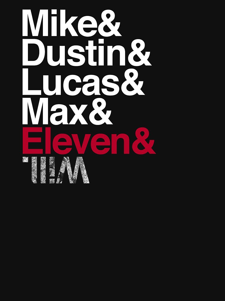 Mike, Dustin, Lucas, Max, Eleven, Will - Black, White, Red by electricdreamz