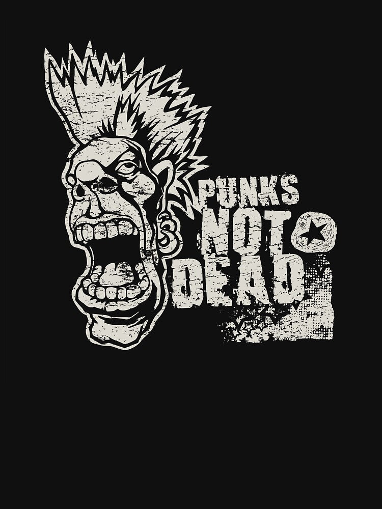 Punks Not Dead Mohawk Skull by CosmicControl