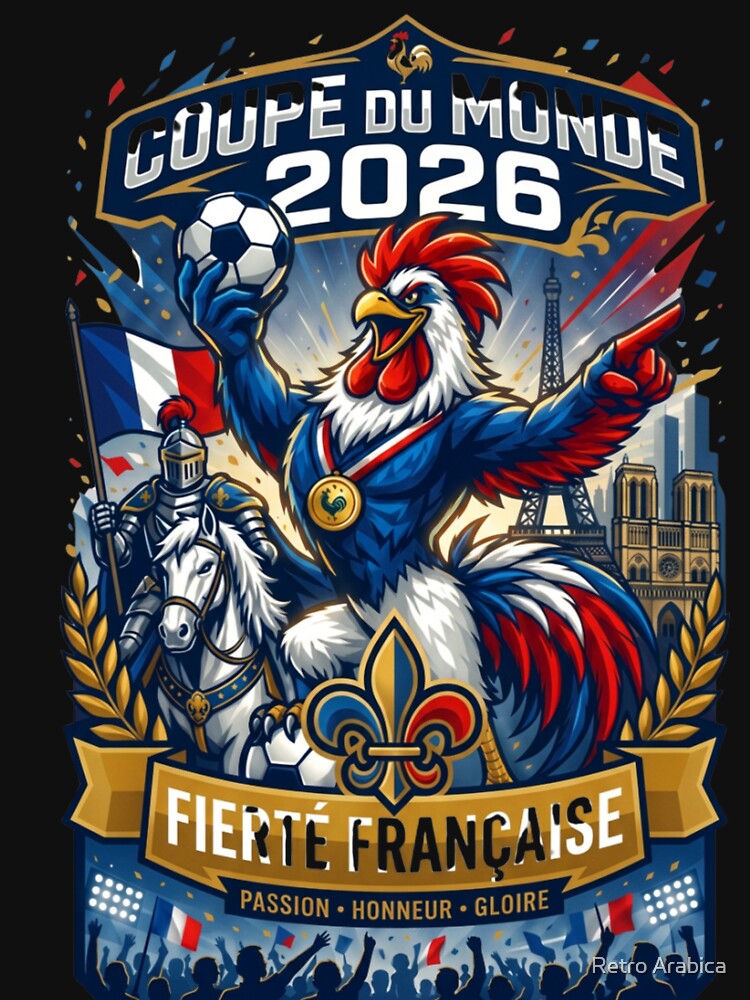 French Rooster Football Fan Poster by Retro Arabica