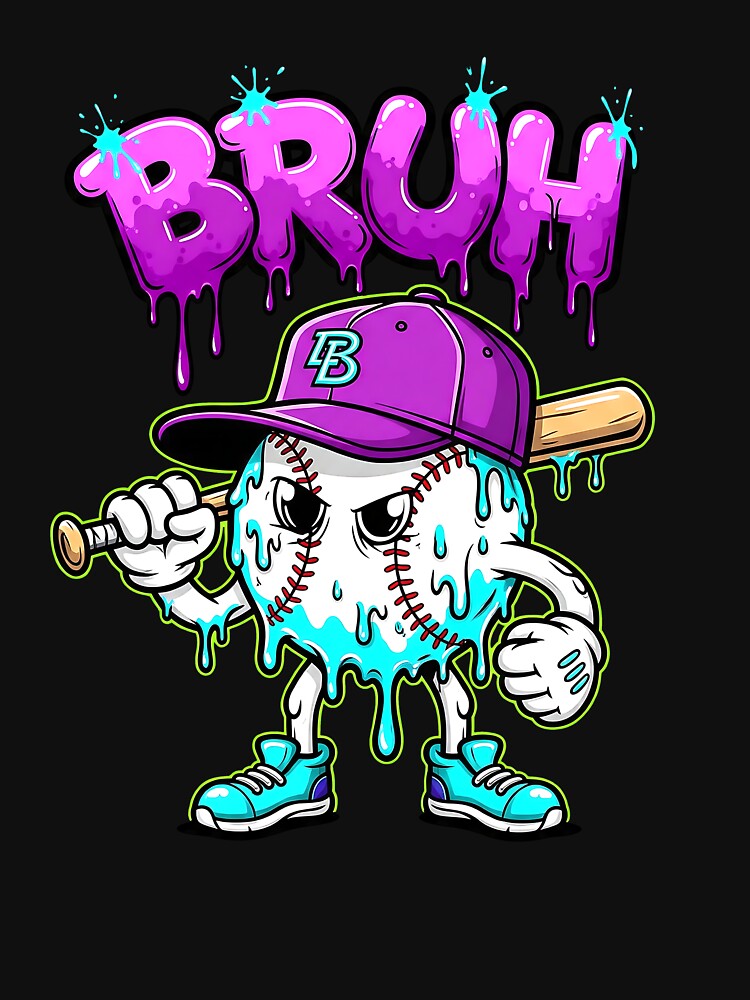 Baseball Ice Cream Drip Youth Bruh Baseball For Girls & Boys by diyoor