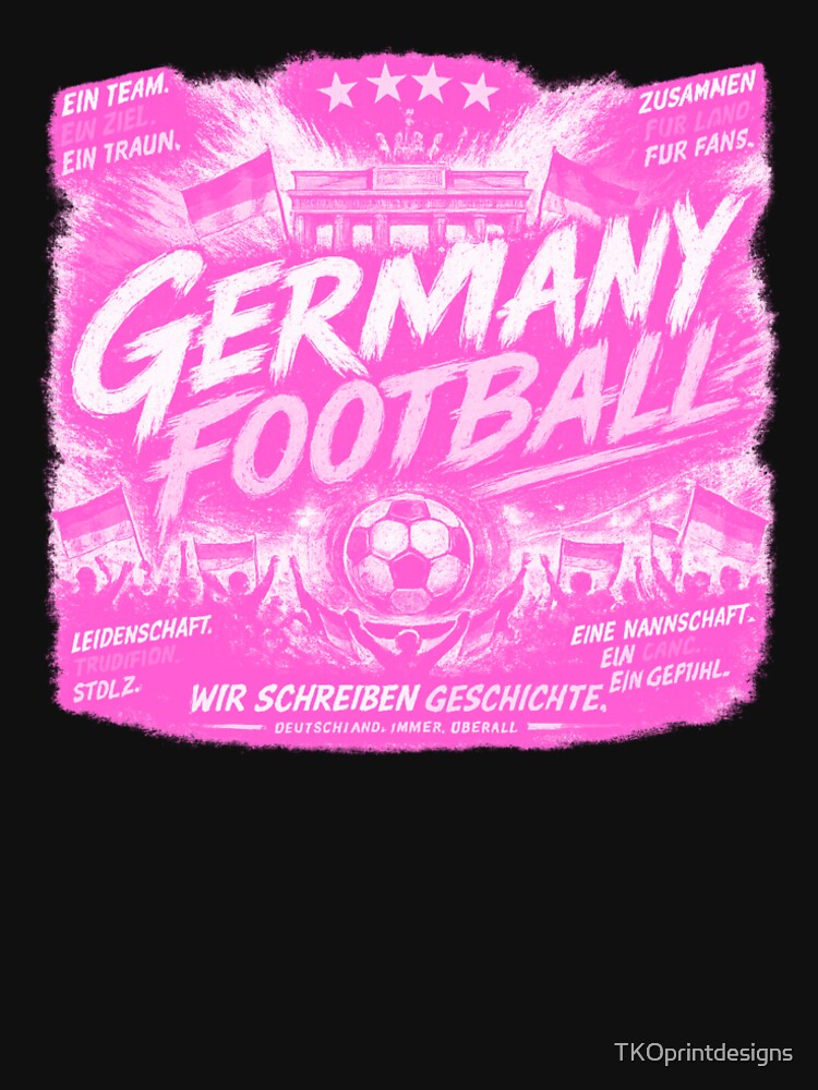 Germany Football Pink Typography Design | Modern Soccer Supporter Graphic by TKOprintdesigns