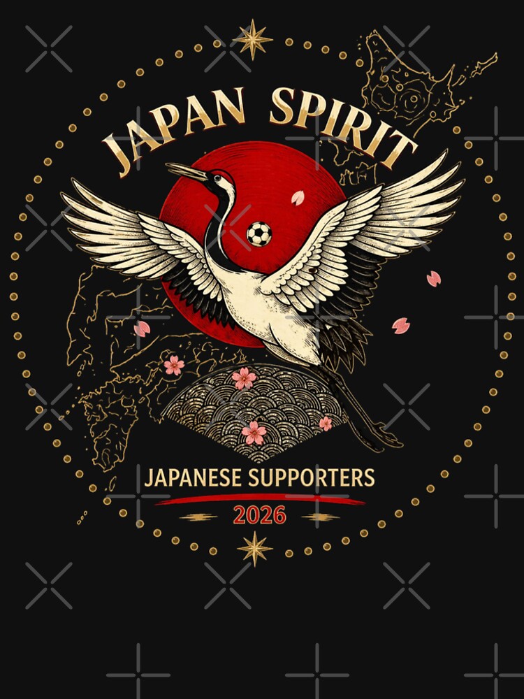 Japan Spirit Crane Football Supporters 2026 Shirt | Japanese Soccer Fan Tee by Inner Flame Studio
