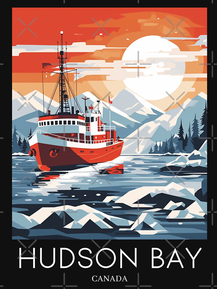 A Pop Art Travel Print of Hudson Bay - Canada by StudioRedKoala