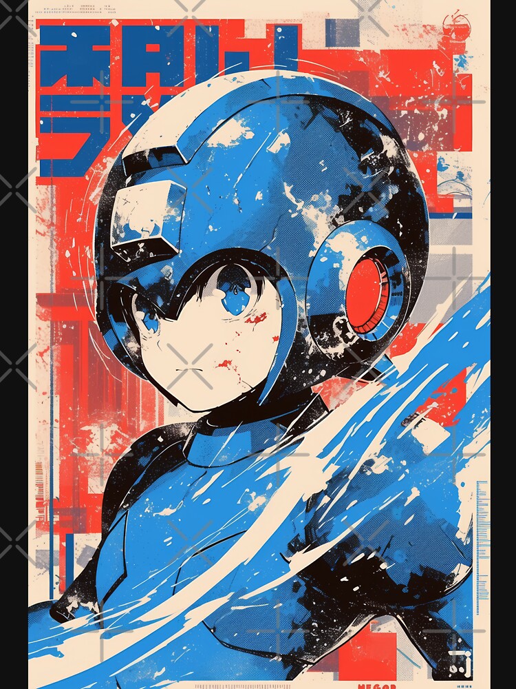 Mega Man Vintage Japanese Manga Cover by AnimeArsenalPrints