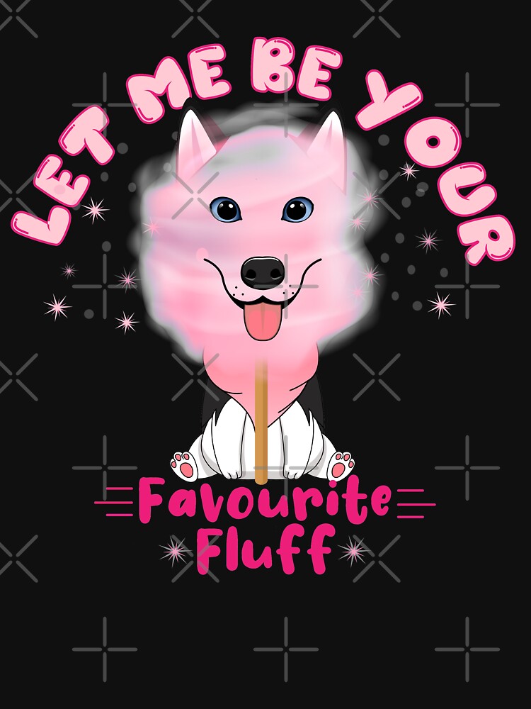 Cute Sweet Husky Puppy Pink Watercolor Cotton Candy by PinkPandaDesign