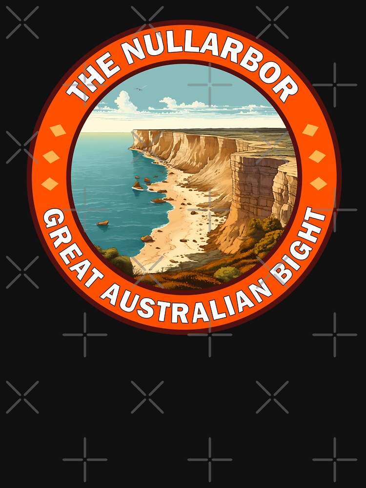The Nullarbor Great Australian Bight Travel Retro Emblem by KrisSidDesigns