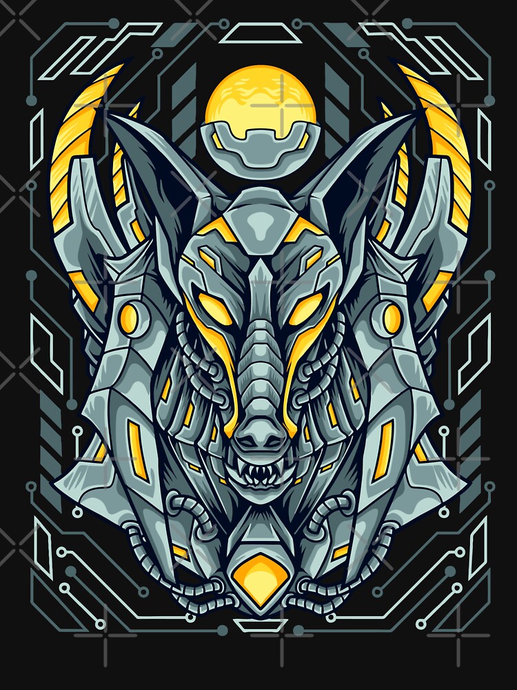 Anubis egyptian wolf cyberpunk by reynaldo bunani