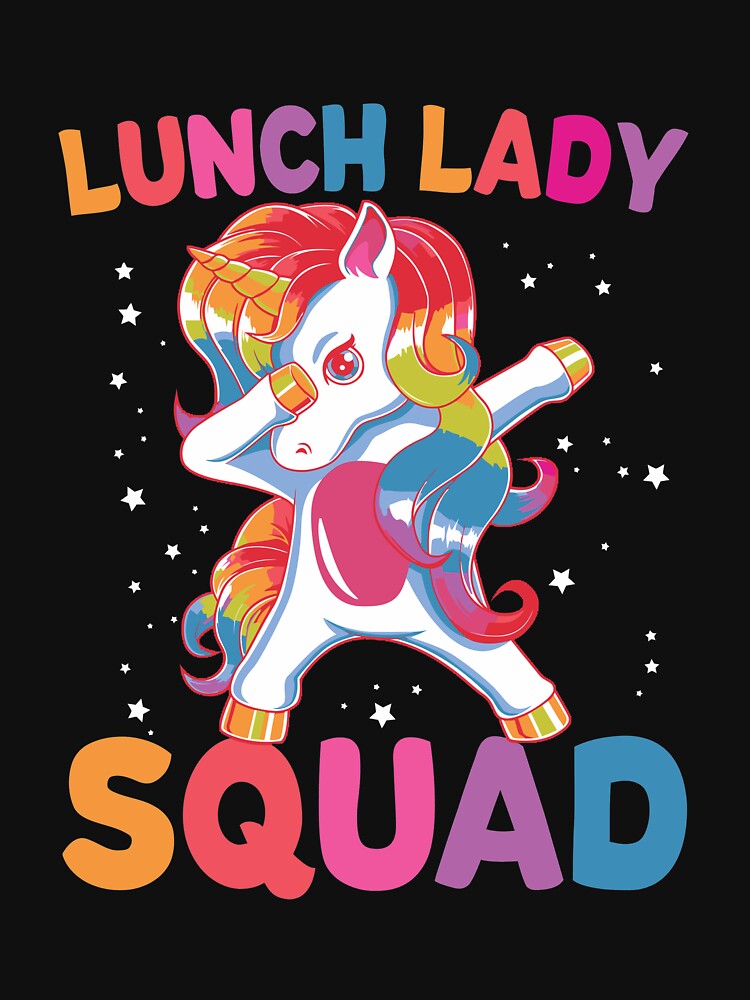 Lunch Lady Squad Dabbing Unicorn Funny Lunch Ladies Gift Long Sleeve T-Shirt by tamezleida