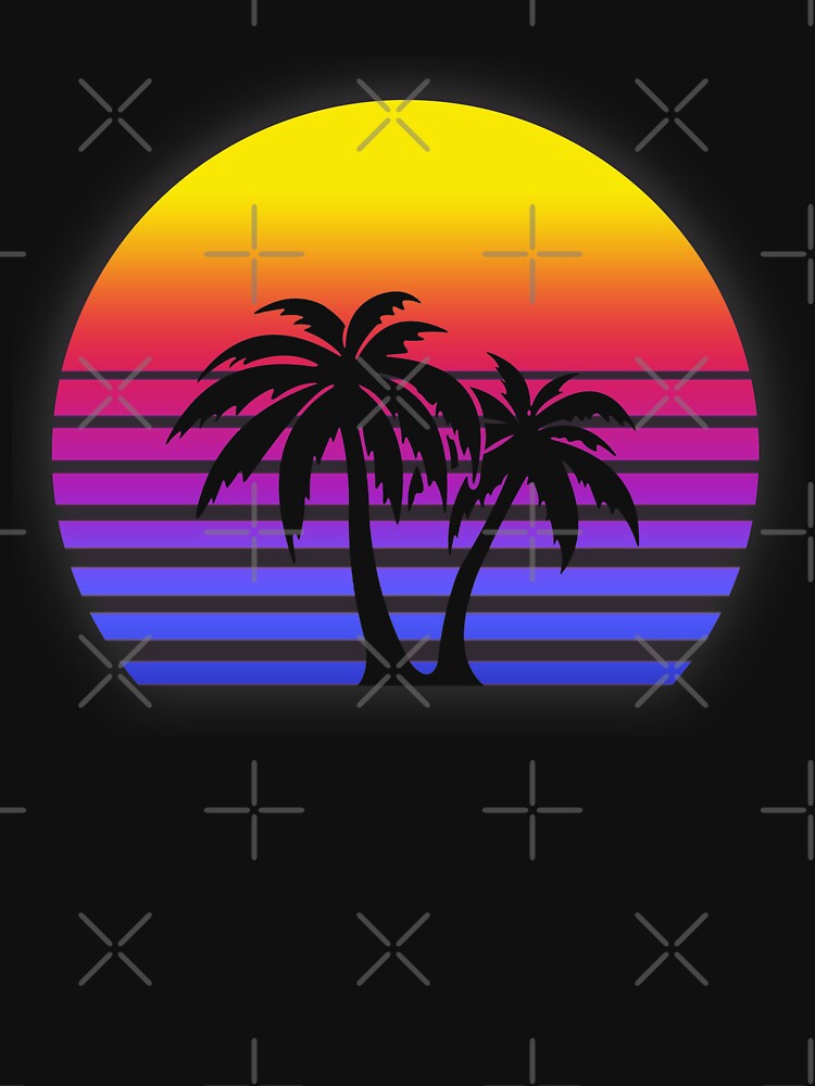 Synthwave Sun Palm Trees by christopper