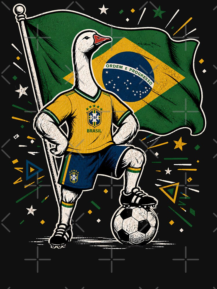 Brazil Soccer Goose – Patriotic Football Fan by THREE LITTLE BEANS
