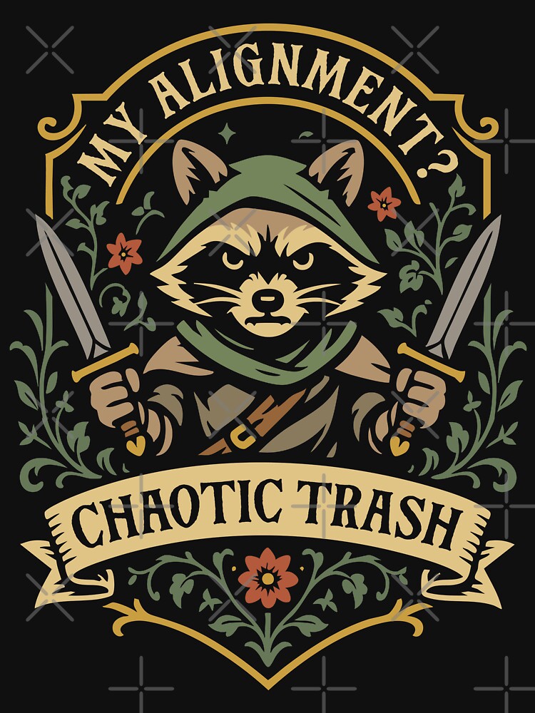 Chaotic Trash Alignment Funny Raccoon by pixeptional