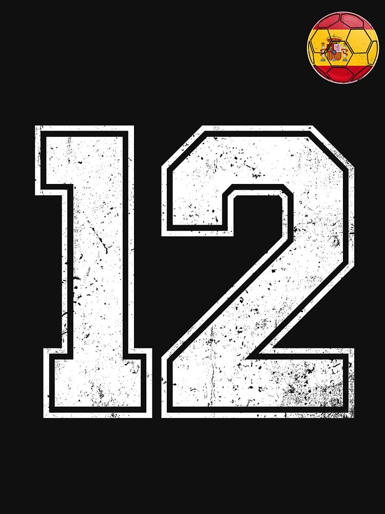 Spain Soccer Number 12 Vintage Sports Fan by KristenosNehk