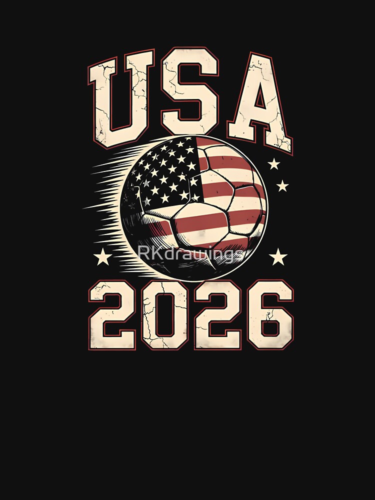 USA Soccer World Cup 2026 American Fan T-Shirt_88555733 by RKdrawings