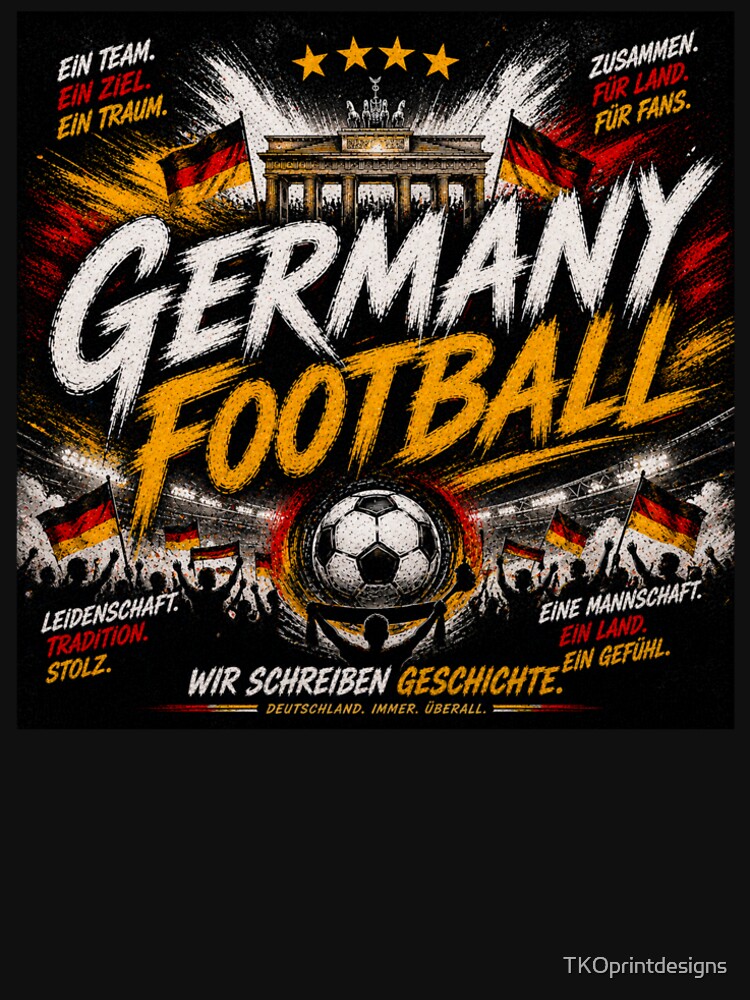 Germany Football Typography Design | Modern Soccer Supporter Graphic by TKOprintdesigns
