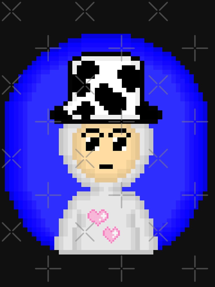 Retro Pixel Avatar with Cow Print Bucket Hat by DesignArtist.ia