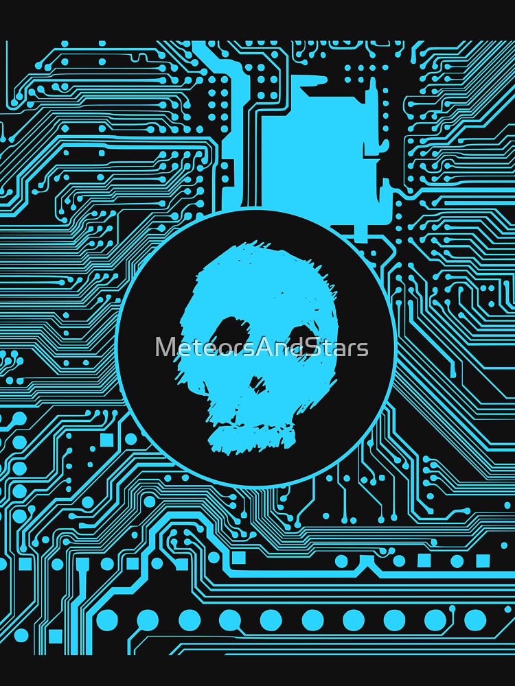 Blue Blurry Skull (Cybergoth) by MeteorsAndStars