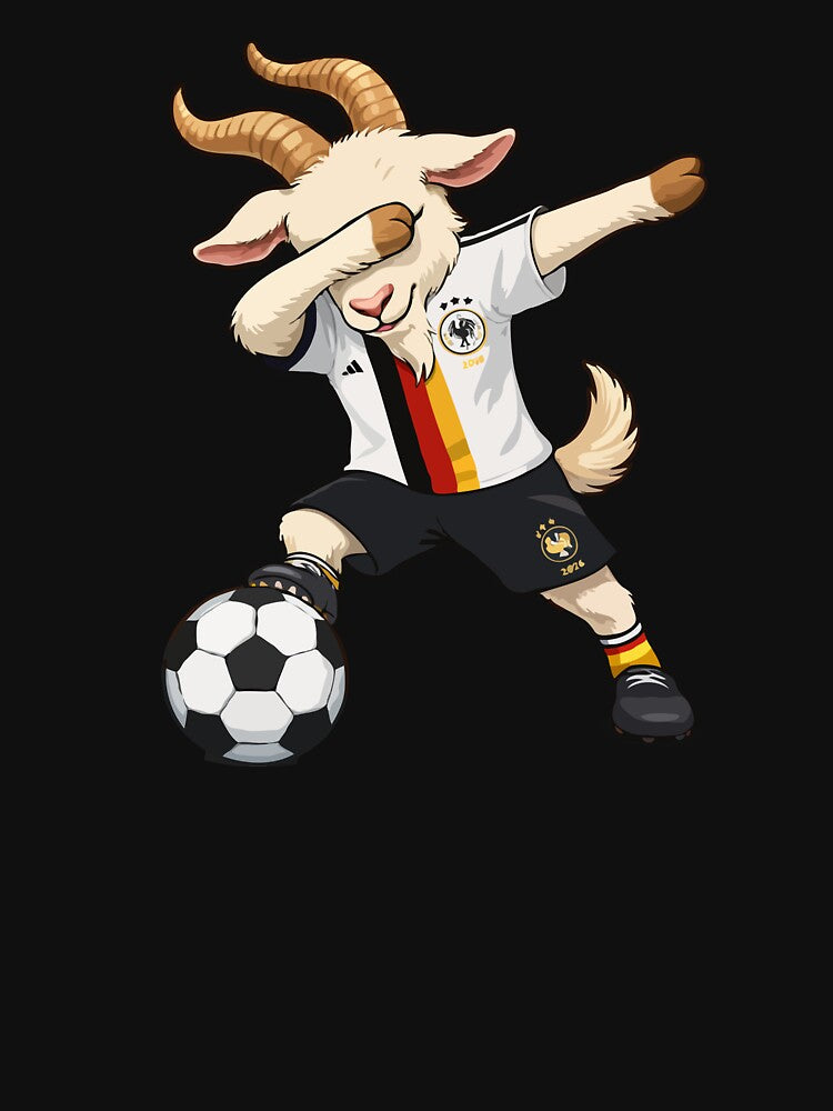 Dabbing GOAT Soccer Star – Funny Germany Football Meme | Ultimate World Cup Fan Design by BrainBubbleArt