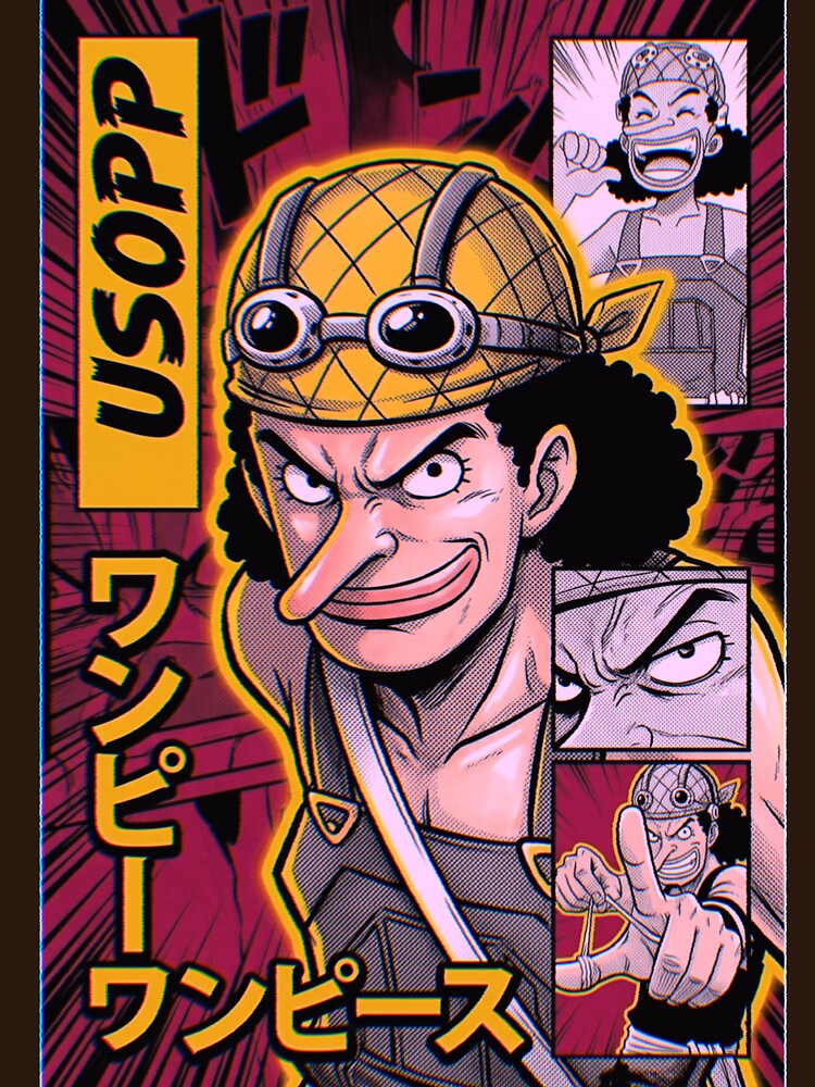 One Piece Usopp retro comicpos poster design by Moonshroomarts