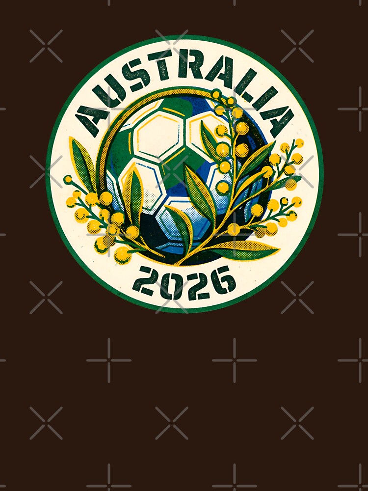 Vintage Australia 2026 Soccer Golden Wattle Badge by Imaginationbeyond