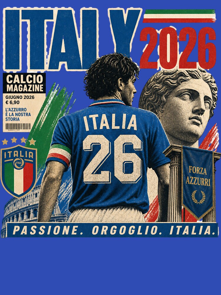 Italy 2026 Football World Cup Glory | Azzurri Fan Supporter Shirt by rushaib